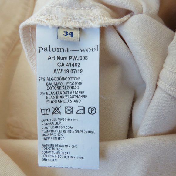 PALOMA WOOL Margherita Cream Ecru Cotton Twill Pants Size EU 34 / XS NWOT - Picture 13 of 14